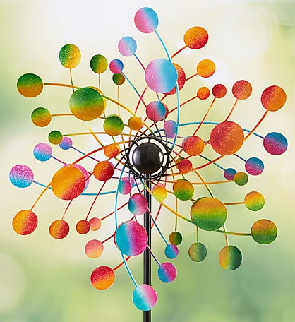 Confetti Rainbow Garden Wind Spinner-42”